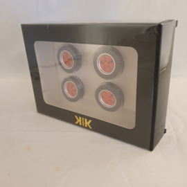 Set van 4 wielen met Fuchs-velgen voor Porsche 911 van 1968 tot 1988 Rood 1/18 KK-Scale KKDCACC023