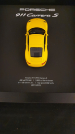 Porsche 911 991 Carrera S Yellow 3D Framed in shadow box - scale 1:37