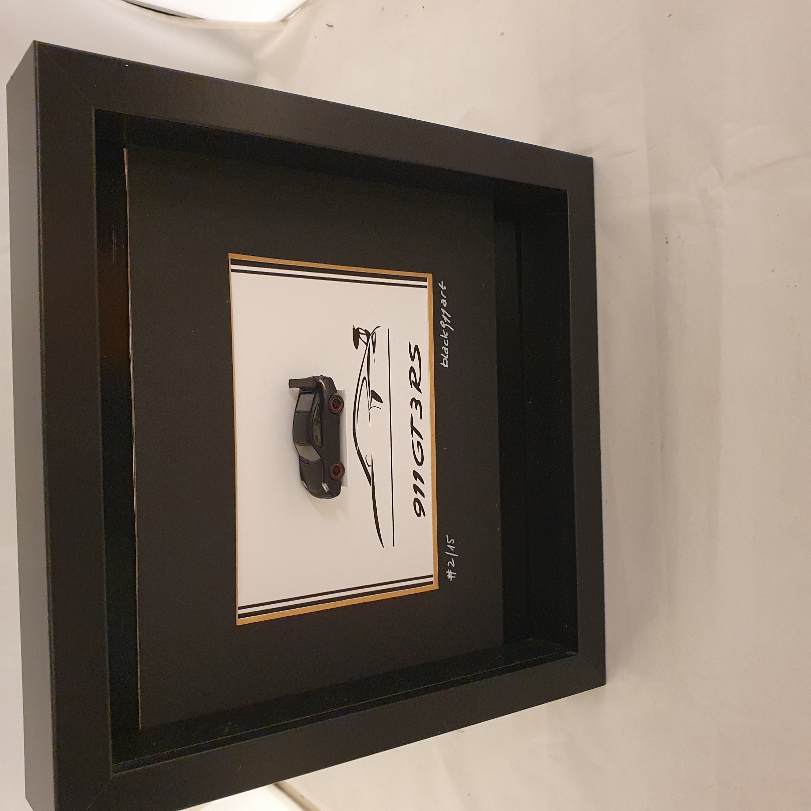 Porsche 911 991 GT3RS zwart in kaderbox - schaal 1:87