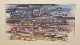 Porsche 986 Boxster collage - framed