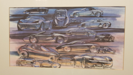 Porsche 986 Boxster Collage - gerahmt