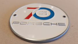 Grill badge - 70 years Porsche - White