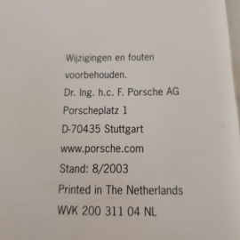 Originele Porsche 911 (996) Prijslijst Modeljaar 2004 (WVK 200 311 04 NL) – Zo Goed Als Nieuw