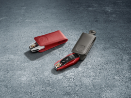 Porsche key cover made of smooth leather - Agate grey