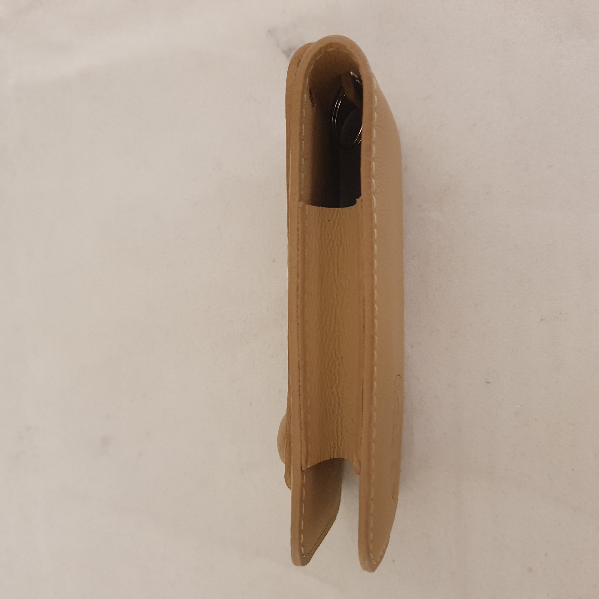 Porsche sleutelhoes van glad leer - Cashmere Beige