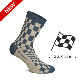 Porsche Pasha Navy/tan - HEEL TREAD Socks