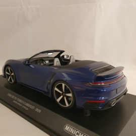 Porsche 911 992 Turbo S Cabriolet Gentian blue 2020 1/18 Minichamps 155069081
