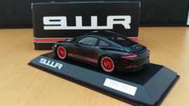 Porsche 911 (991 II) R zwart met rode striping