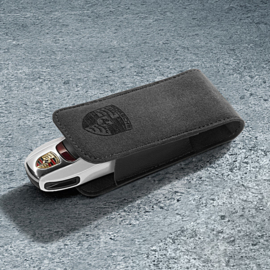 Porsche key cover made of alcantara with logo