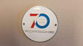 Grill badge - 70 years Porsche - White