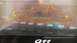 Porsche 911 silhouetten Plexiglas 1963-2011