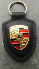 Porsche sleutelhanger met Porsche embleem - zwart