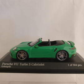 Porsche 911 992 Turbo S Cabriolet 2020 Vert Python 1/43 Minichamps 410069482