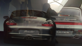 Porsche generation 911 4S (996) Boxster S (986) and Cayenne Turbo Artwork framed with rear light lighting