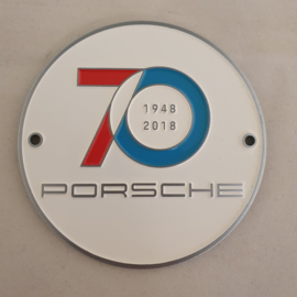 Grillbadge - 70 jaar Porsche - Wit