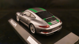 Porsche 911 (991 II) R argent avec rayures vertes - WAP0201460G