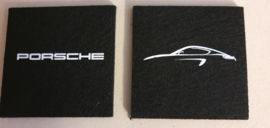 Porsche coasters of felt - Porsche models