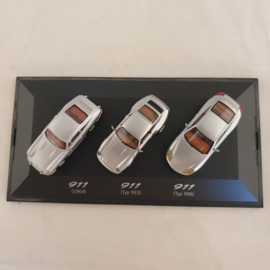 Trio Porsche 911 gris argenté 964 993 996 échelle 1/87 - Herpa WAP022BOX