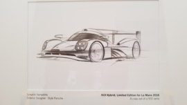Porsche 919 Hybrid Le Mans 2016 croquis limité - Ensemble VIP