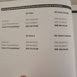 Porsche 911 997 Turbo und Turbo S Preisliste 2010 - DE WSLK1101000111