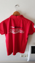 Porsche bright red Polo shirt Zuffenhausen Porsche Museum-Le Mans