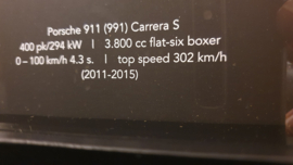 Porsche 911 991 Carrera S Rot 3D Gerahmt im Schattenkasten - Maßstab 1:43