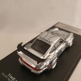 Porsche 911 964 RWB Silver Pig Time micro 1/64 Somodel