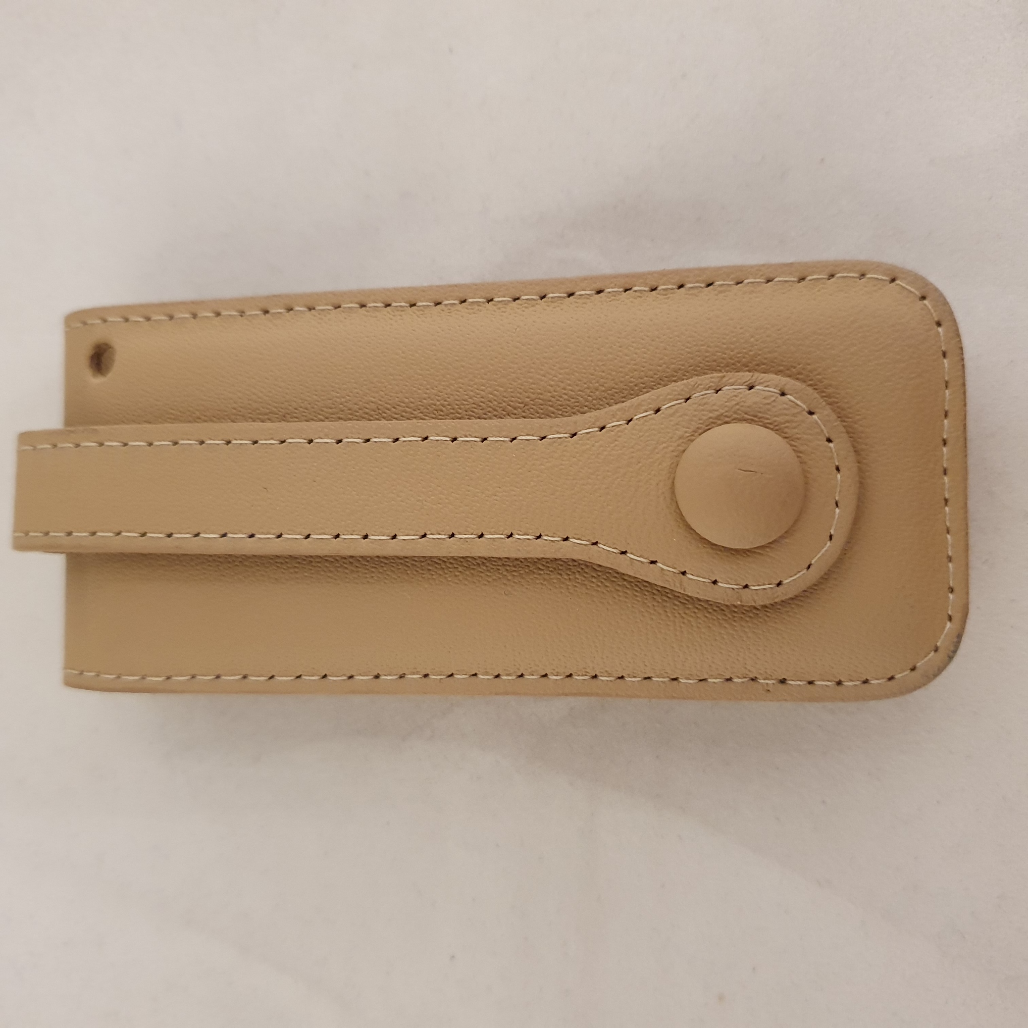 Porsche sleutelhoes van glad leer - Cashmere Beige