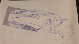 Porsche 986 Boxster sketch - 45,6 x 30,4 cm