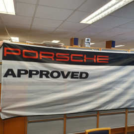 Porsche Dealer Banner 4 x 1,50 meter - Porsche Approved