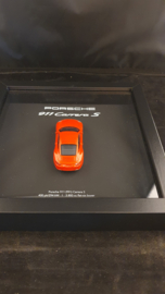 Porsche 911 991 Carrera S Rood 3D Framed in schaduwbox - schaal 1:43