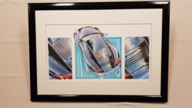 Porsche 996 Carrera drawing - framed