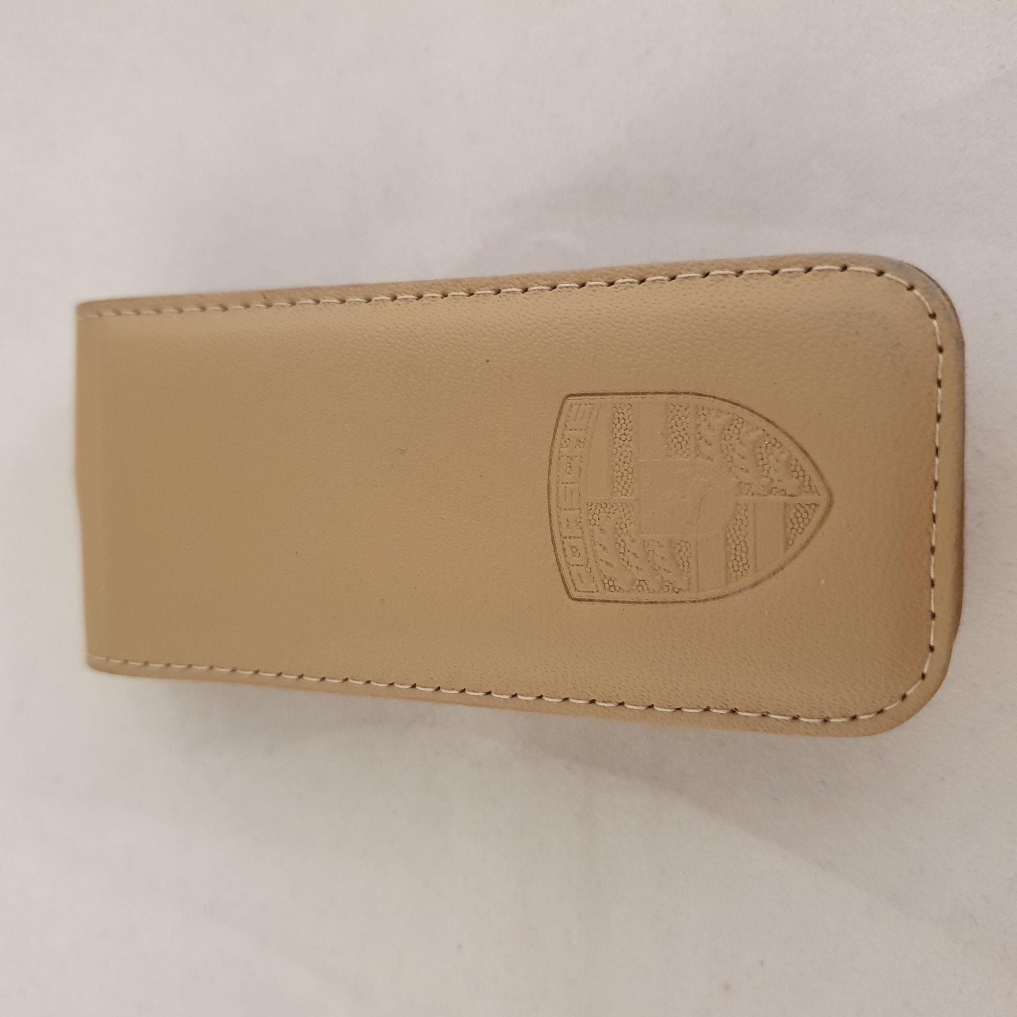 Porsche sleutelhoes van glad leer - Cashmere Beige
