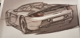 Porsche Carrera GT croquis - Propriétaire de dossier cadeau