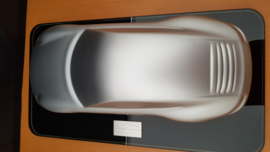 Porsche 911 solid mat aluminum sculpture - 50th anniversary on glass pedestal