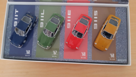 Voitures de rue Minichamps Porsche 911 Classic Set avec 4 modèles, 911L-911T-911E-911S 1967-1968 Échelle 1:43 Édition limitée 911 pcs.