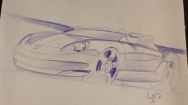 Porsche 986 Boxster croquis d’étude - 45,6 x 30,4 cm