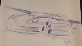 Porsche 986 Boxster study sketch - 45,6 x 30,4 cm