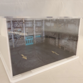 Diorama Porsche RWB Parking d'usine 1/64 Moxtoys