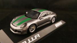 Porsche 911 (991 II) R zilver met groene striping - WAP0201460G