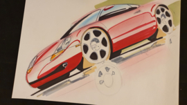 Porsche 911 996 study sketch - 42 x 29,5 cm