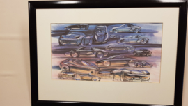 Porsche 986 Boxster collage - framed