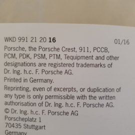 Porsche 911 991 R handleiding 2016 - EN WKD 991 21 2016