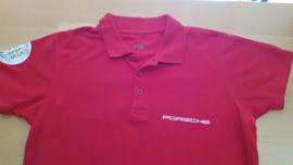 Porsche bright red Polo shirt Zuffenhausen Porsche Museum-Le Mans