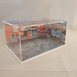 Diorama Porsche RWB graffiti de Noël 1/64 Moxtoys