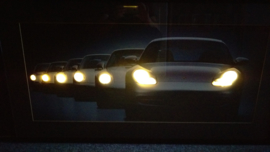 Porsche Generations 911 artwork framed with headlight lighting