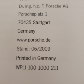 Porsche Cayman Option / Preisliste 2009 - DE WPLI 100 1000 211