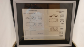 Porsche 911 993 Carrera - originele schaaltekening en voertuigmaten