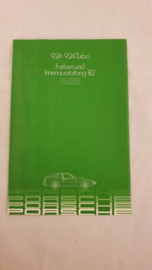 Porsche 924 prospectus couleurs et options intérieures avec liste de prix 1982