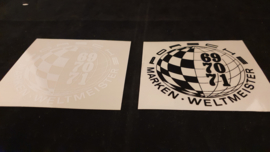 Porsche raamsticker set - Porsche Marken Weltmeister 1969, 1970, 1971